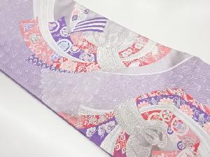 束ね熨斗に花唐草・古典柄模様織出し袋帯